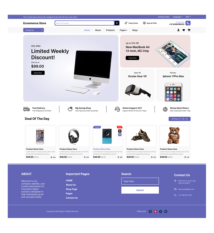 Free Ecommerce WordPress Theme